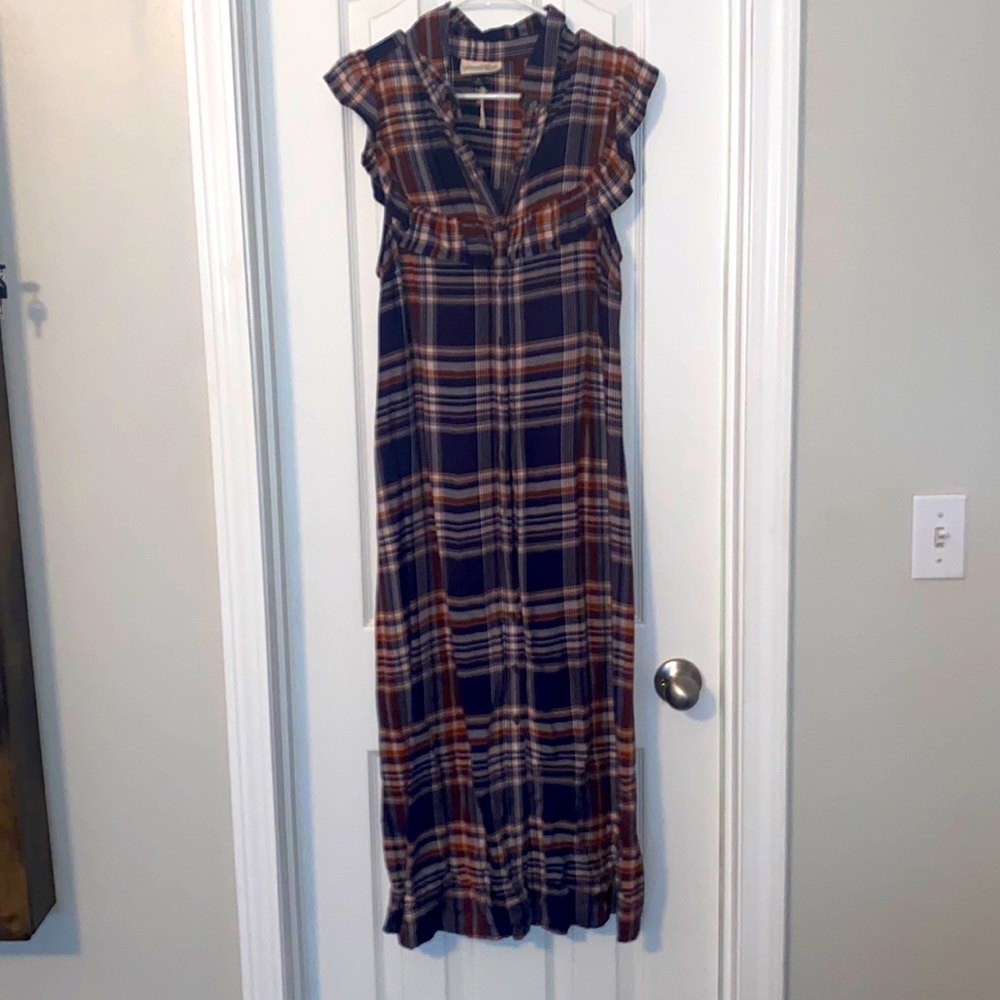 fall midi button up dress
